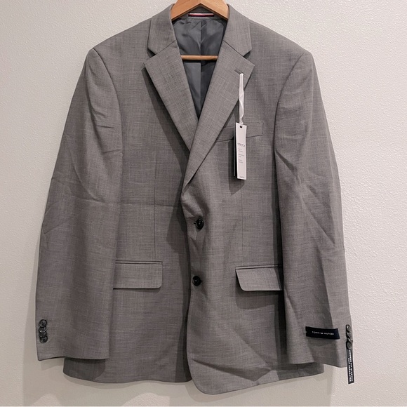 NEW Tommy Hilfiger‎ Gray Stretch Suit Jacket Blazer 42R Modern Fit